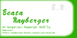 beata mayberger business card